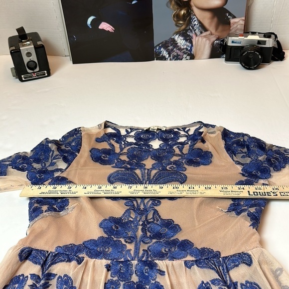 “For Love and Lemons” embroidered floral dress with mesh sheer sleeves - Picture 10 of 15